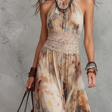 Lainey - rochie maxi elegantă cu bordură din dantelă — imagine 3