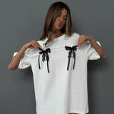Lauren - tricou drăguț și confortabil cu fundă pentru femei — imagine 2