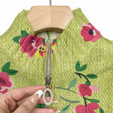 Lauren - Cardigan cu fermoar, model floral roz și lime — imagine 3