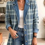 Leah - Jachetă din denim cu imprimeu artistic retro — imagine 2