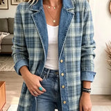 Leah - Jachetă din denim cu imprimeu artistic retro — imagine 2