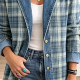 Leah - Jachetă din denim cu imprimeu artistic retro — imagine 3