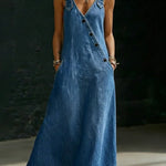 Lena - rochie lungă din denim cu nasturi — imagine 3
