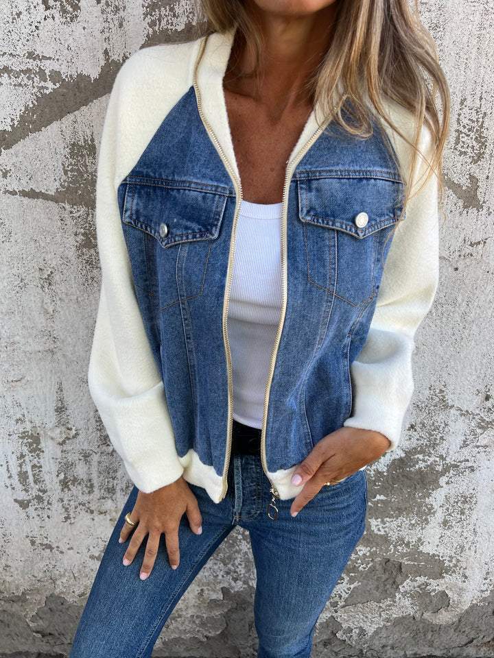 Leslie - Jachetă cu glugă din denim — imagine 3