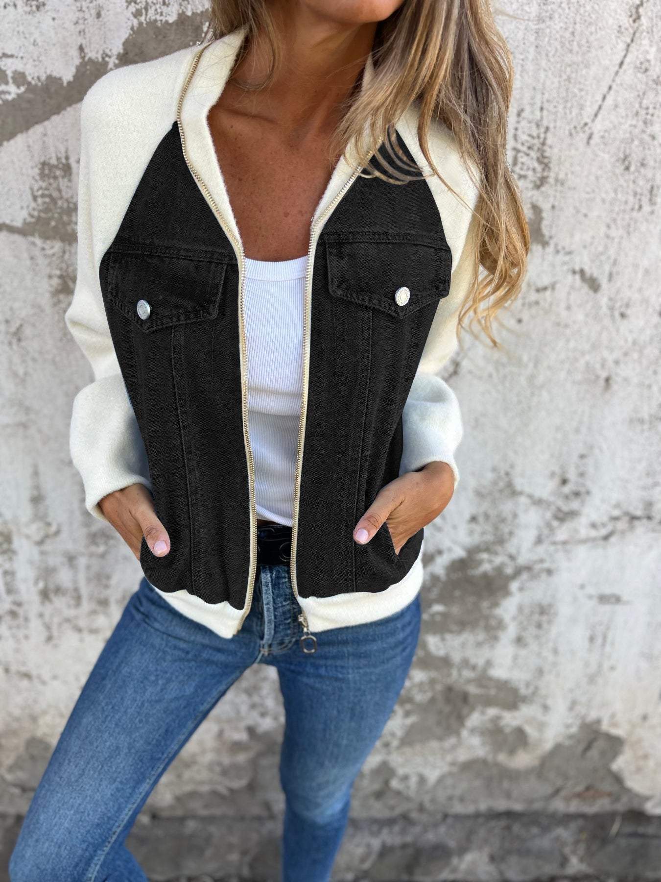 Leslie - Jachetă cu glugă din denim — imagine 6