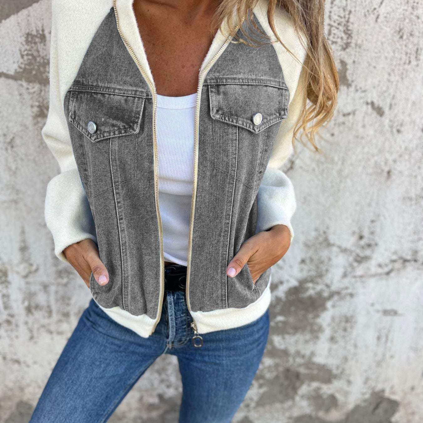 Leslie - Jachetă cu glugă din denim — imagine 7