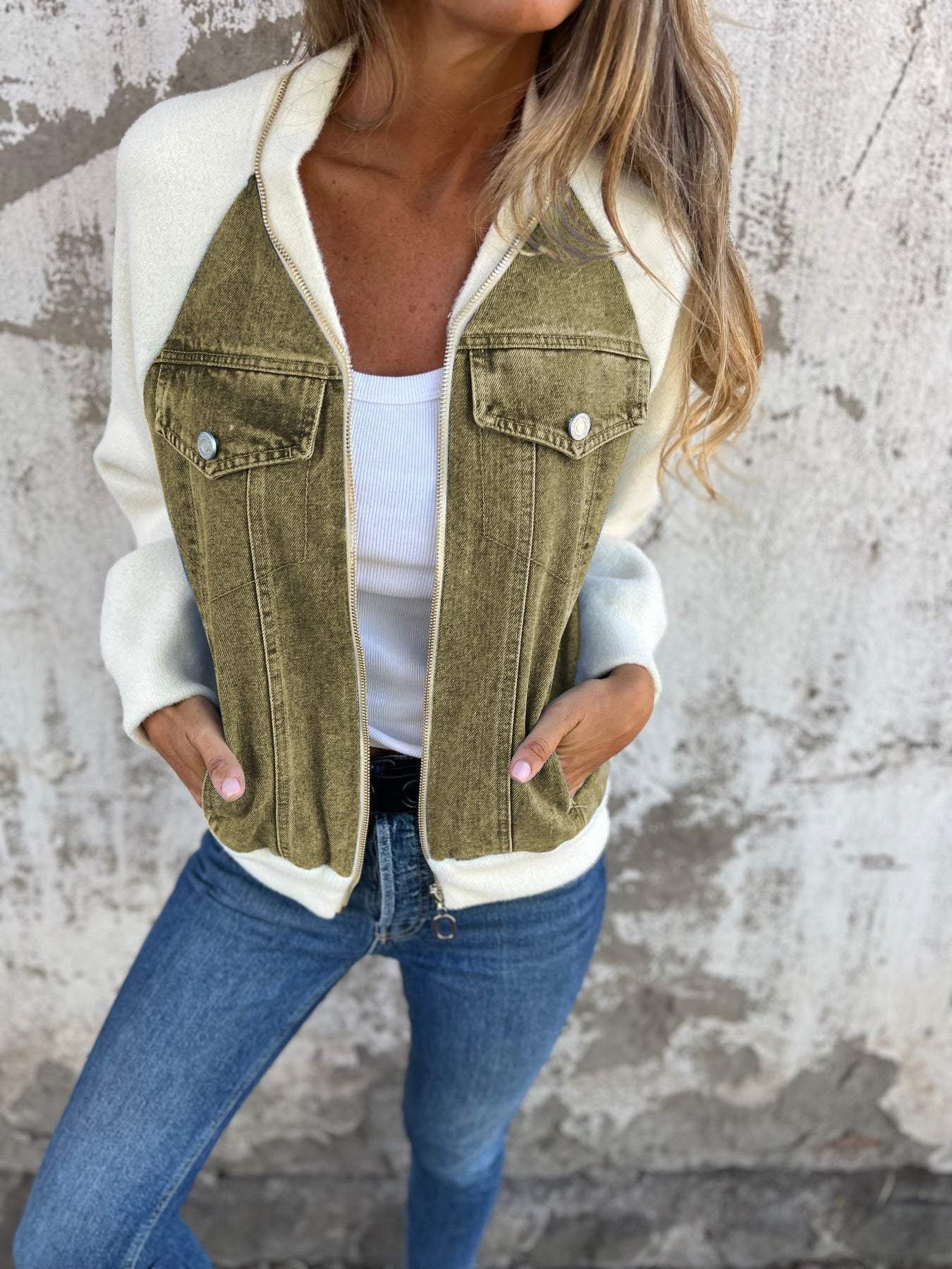 Leslie - Jachetă cu glugă din denim — imagine 8