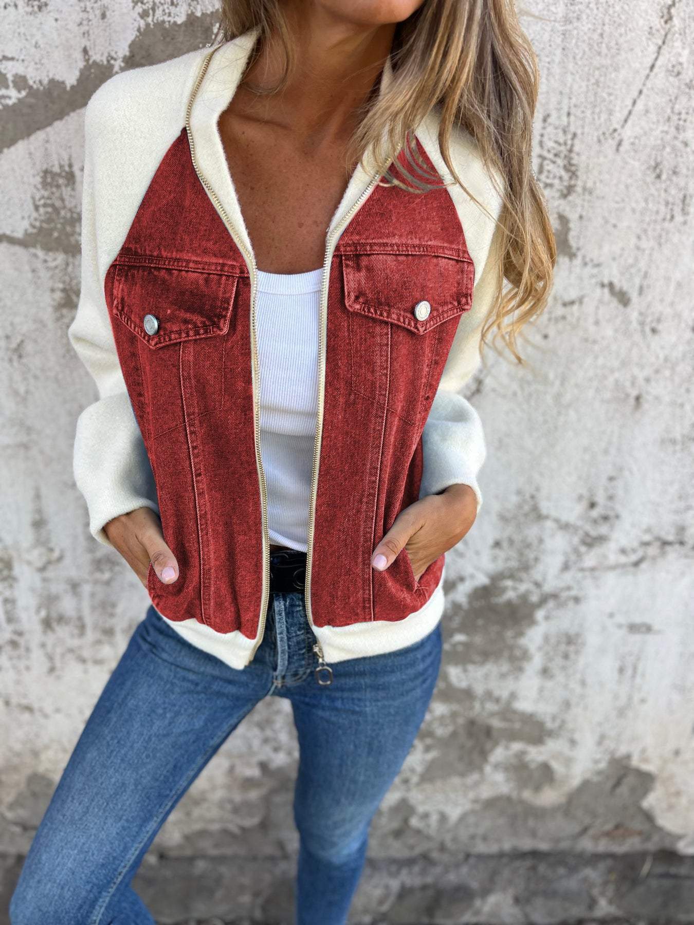 Leslie - Jachetă cu glugă din denim — imagine 9