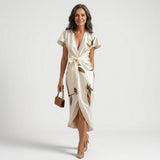 Lillian - rochie midi cu fundă — imagine 1