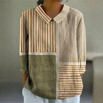Lily - bluză cu dungi și model patchwork — imagine 1