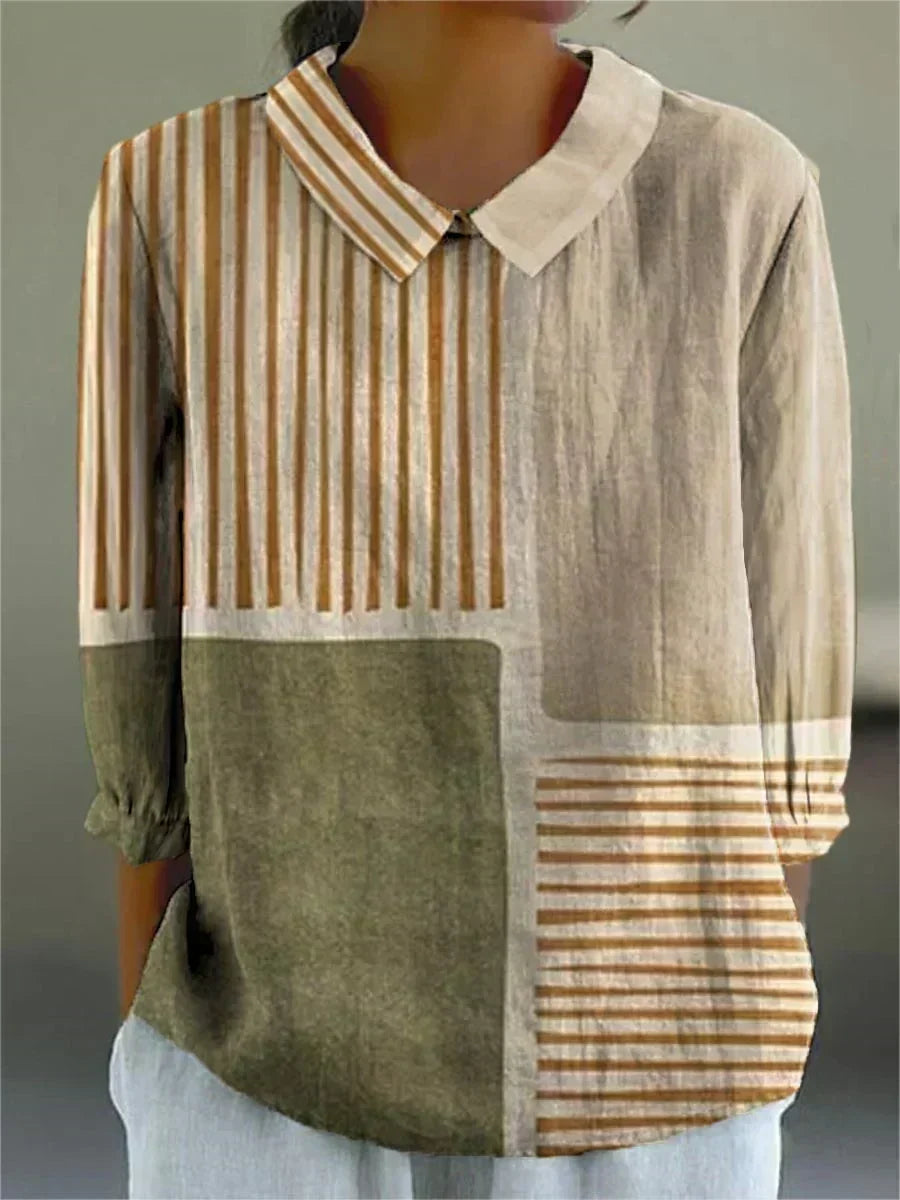 Lily - bluză cu dungi și model patchwork — imagine 2