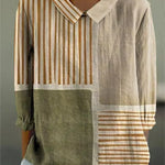 Lily - bluză cu dungi și model patchwork — imagine 2