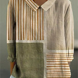 Lily - bluză cu dungi și model patchwork — imagine 2