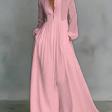 Lily - rochie maxi cu nasturi în față — imagine 1