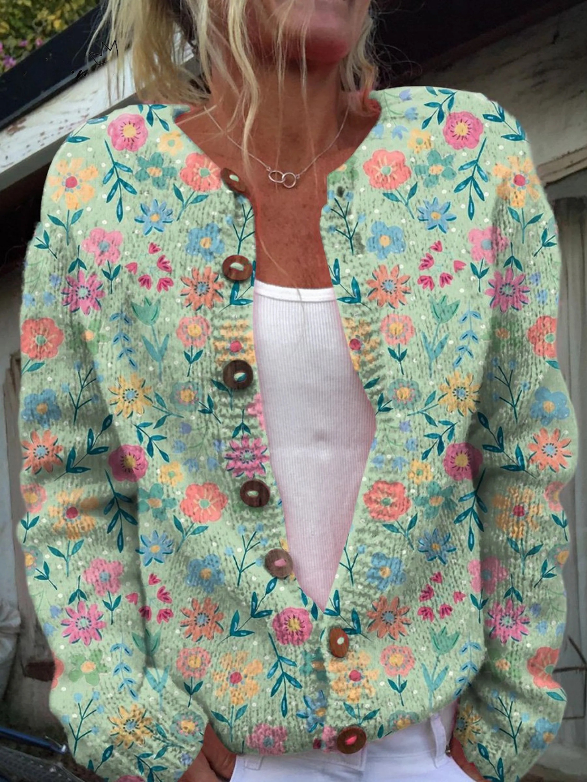 Lily - cardigan retro floral pentru femei — imagine 1