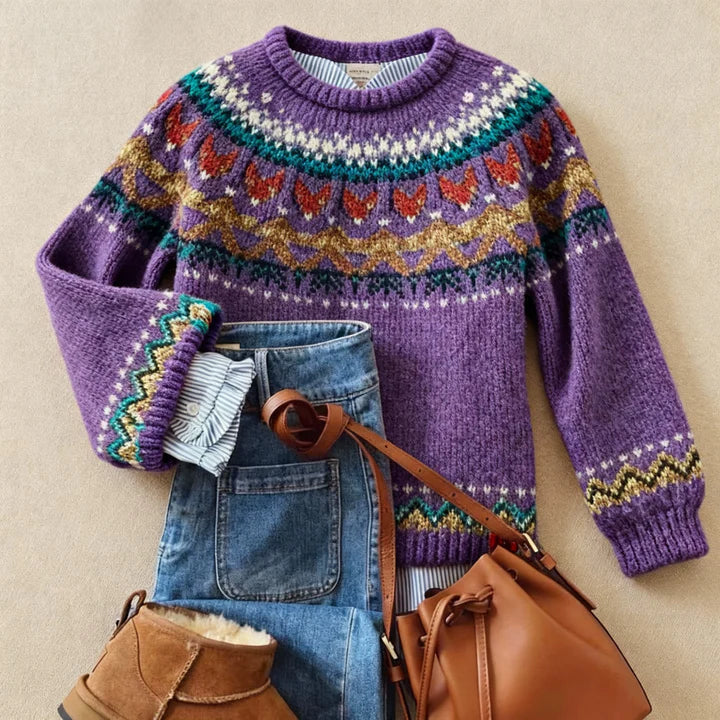 Lucy - pulover clasic retro tricotat — imagine 1