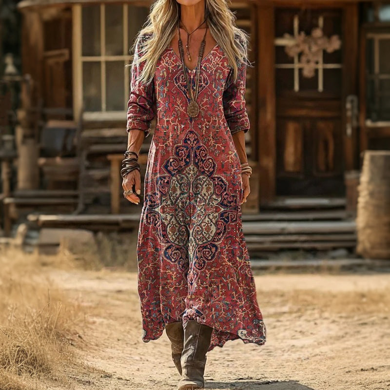 Lydia - rochie casual cu mânecă lungă, cu inspirație retro — imagine 1