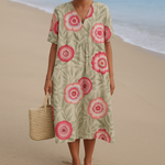 Lydia - rochie florală cu frunze și mandală — imagine 1