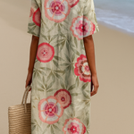 Lydia - rochie florală cu frunze și mandală — imagine 2