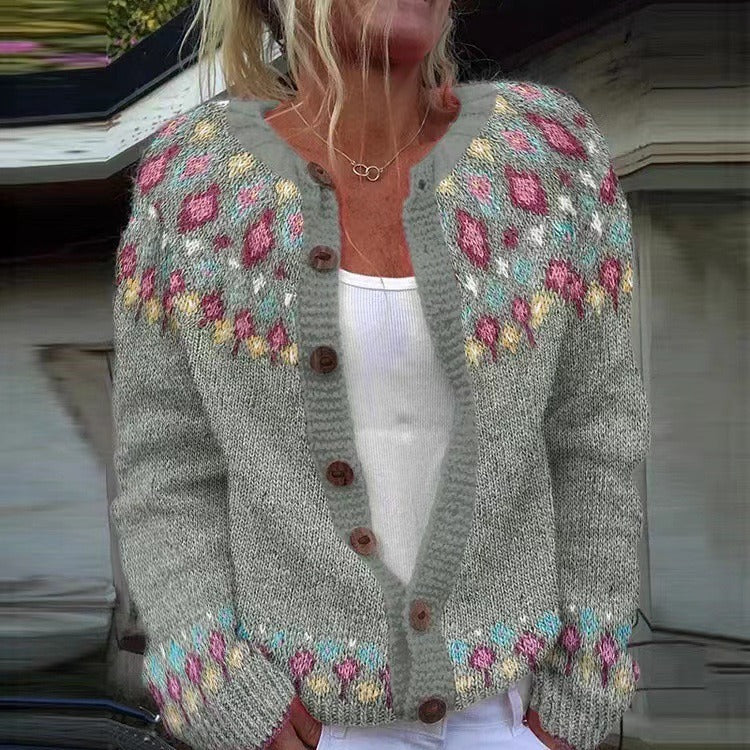 Lyla - cardigan islandez retro — imagine 2
