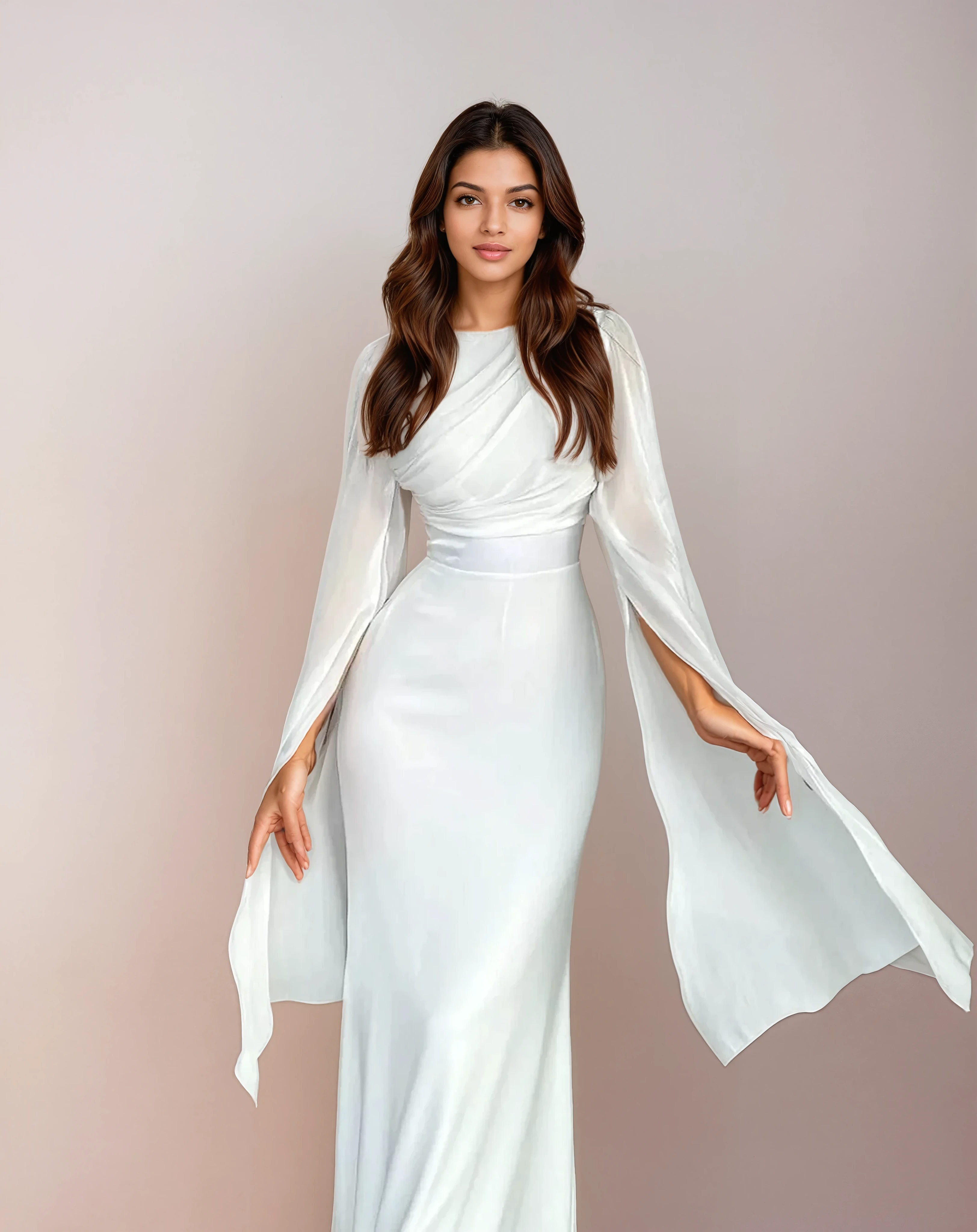 Macy - Rochie lungă din satin — imagine 2