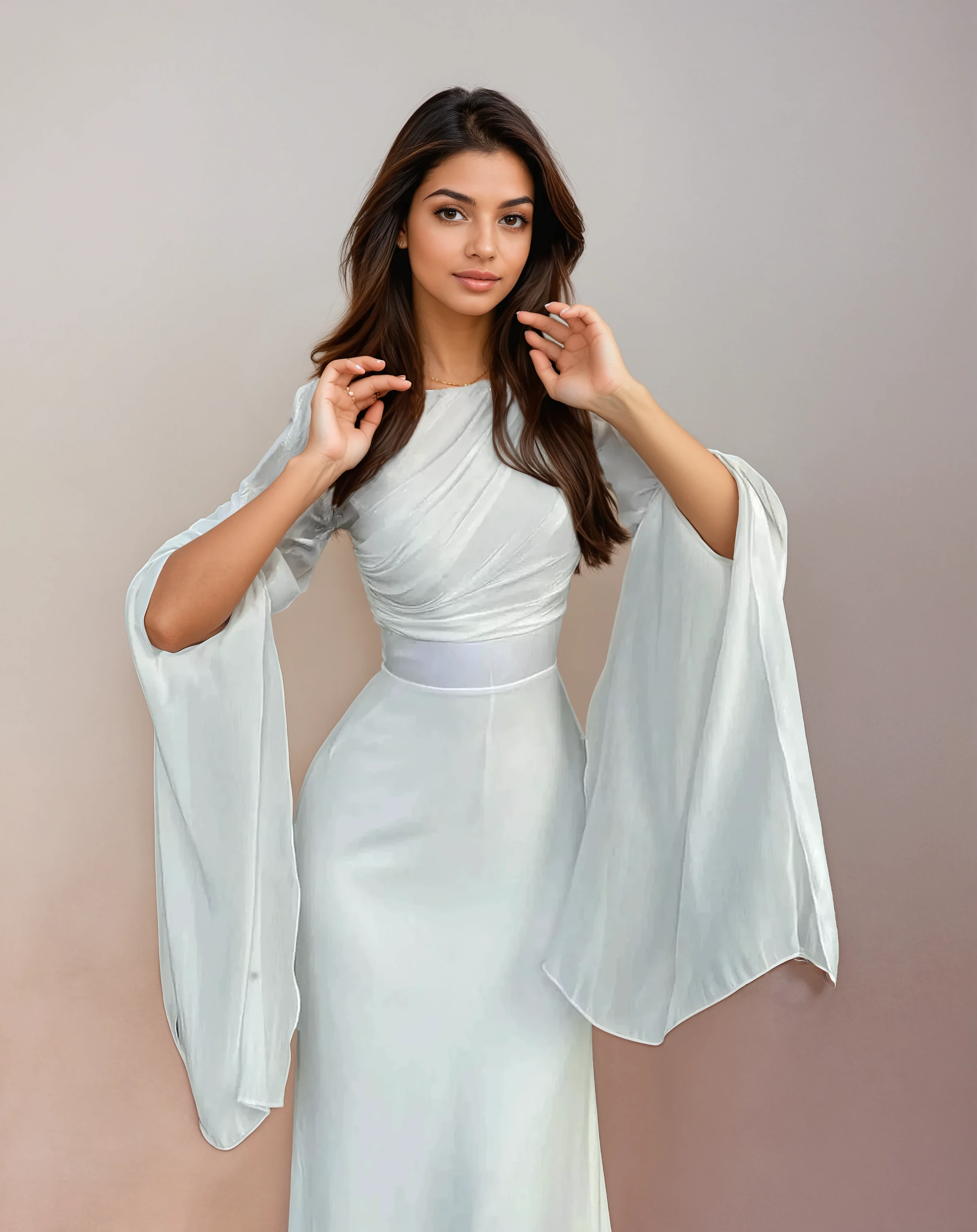 Macy - Rochie lungă din satin — imagine 4