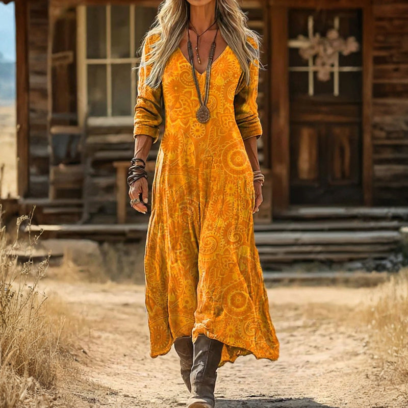 Macy - rochie casual cu mânecă lungă, inspirație retro — imagine 1
