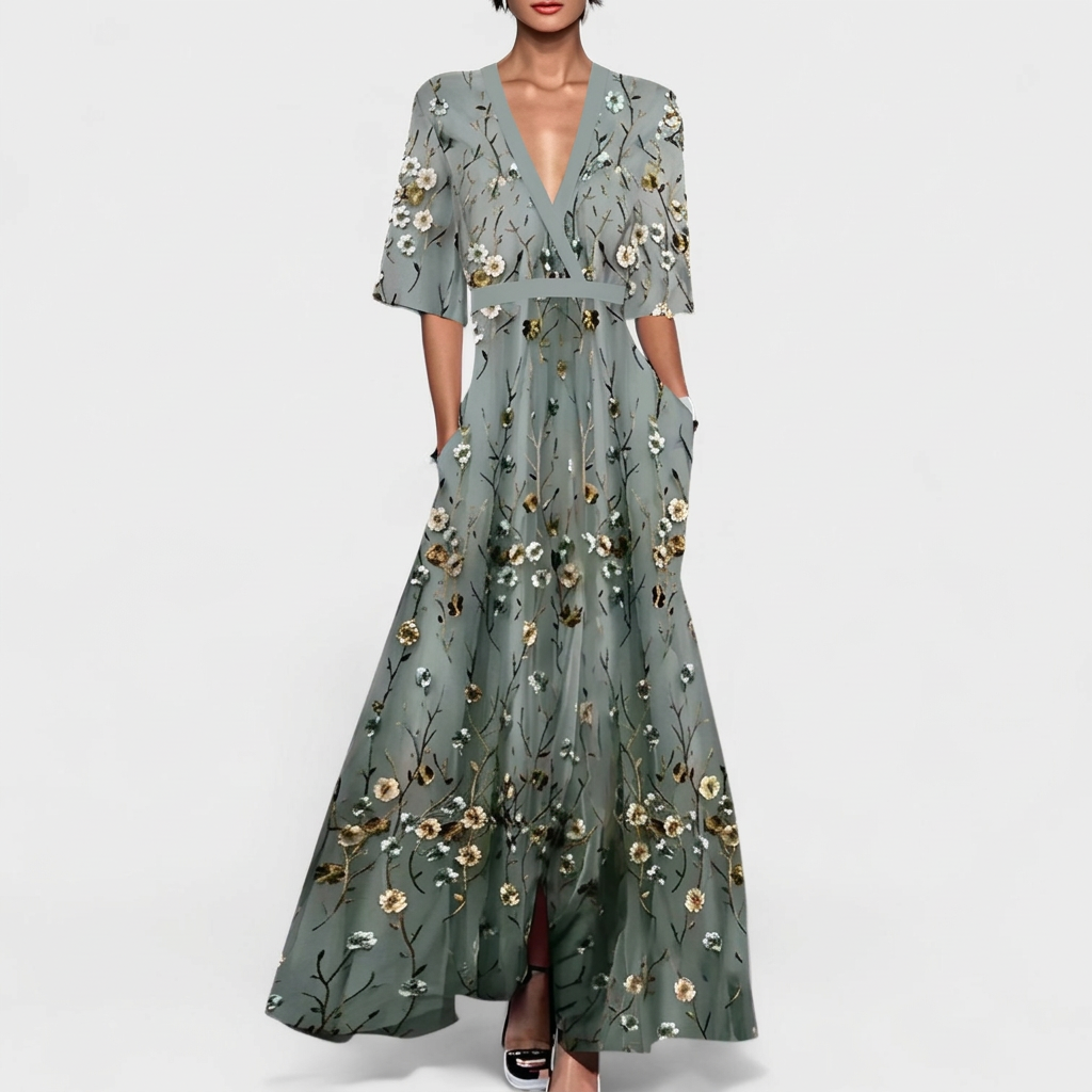 Madelyn - rochie maxi elegantă cu imprimeu floral — imagine 1