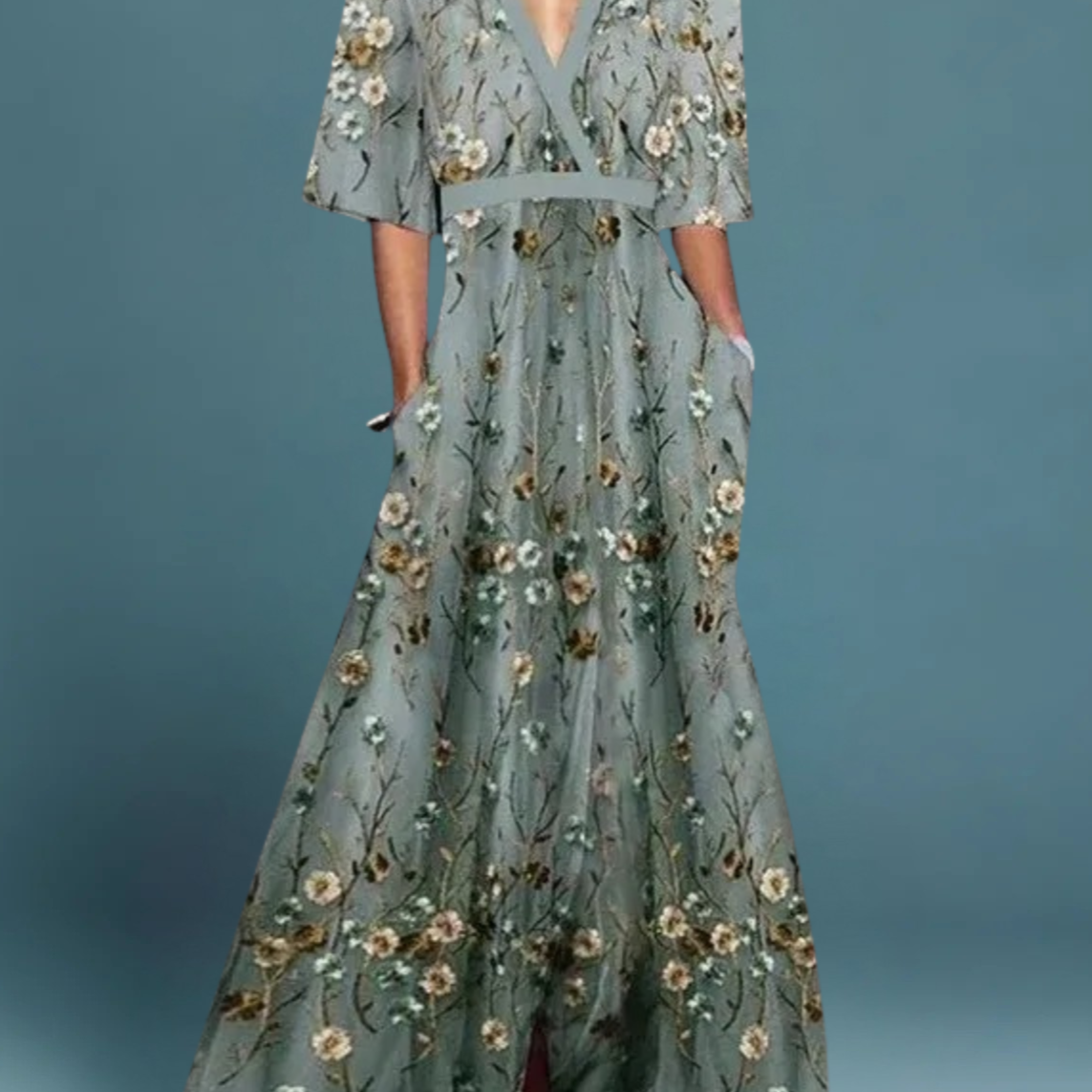 Madelyn - rochie maxi elegantă cu imprimeu floral — imagine 2