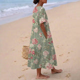 Maria - rochie midi retro cu imprimeu floral — imagine 2