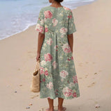 Maria - rochie midi retro cu imprimeu floral — imagine 3