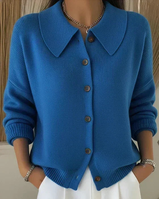 Cardigan Marilyn cu guler și nasturi în față — imagine 1