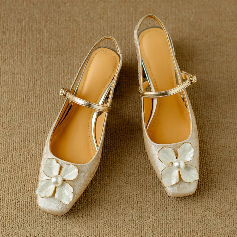 Mathilde - pantofi eleganți pentru femei cu decor floral — imagine 7