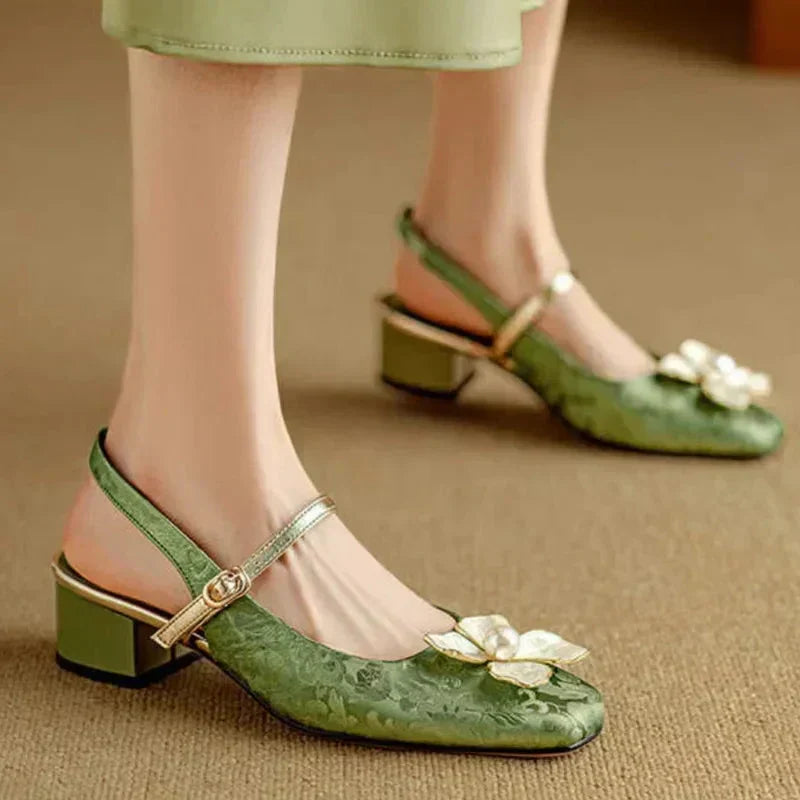 Mathilde - pantofi eleganți pentru femei cu decor floral — imagine 9