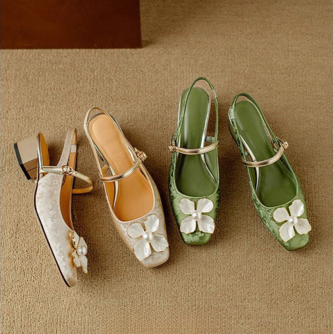 Mathilde - pantofi eleganți pentru femei cu decor floral — imagine 10