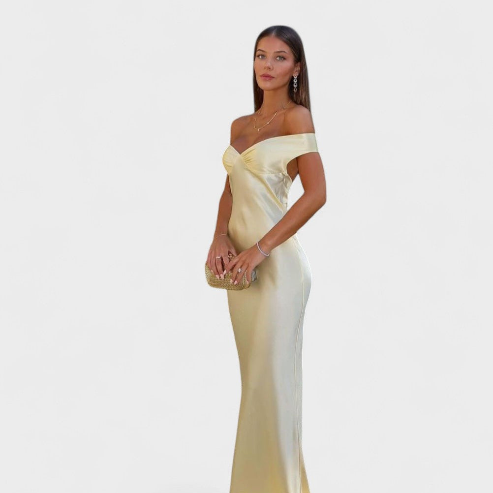 Megan - Rochie maxi din satin — imagine 1