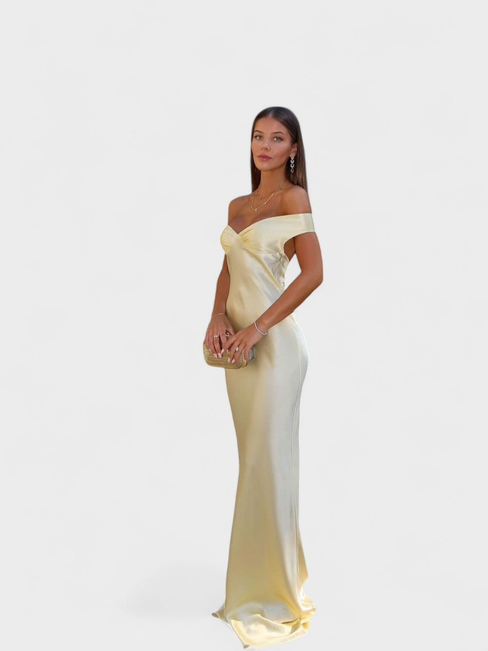 Megan - Rochie maxi din satin — imagine 1