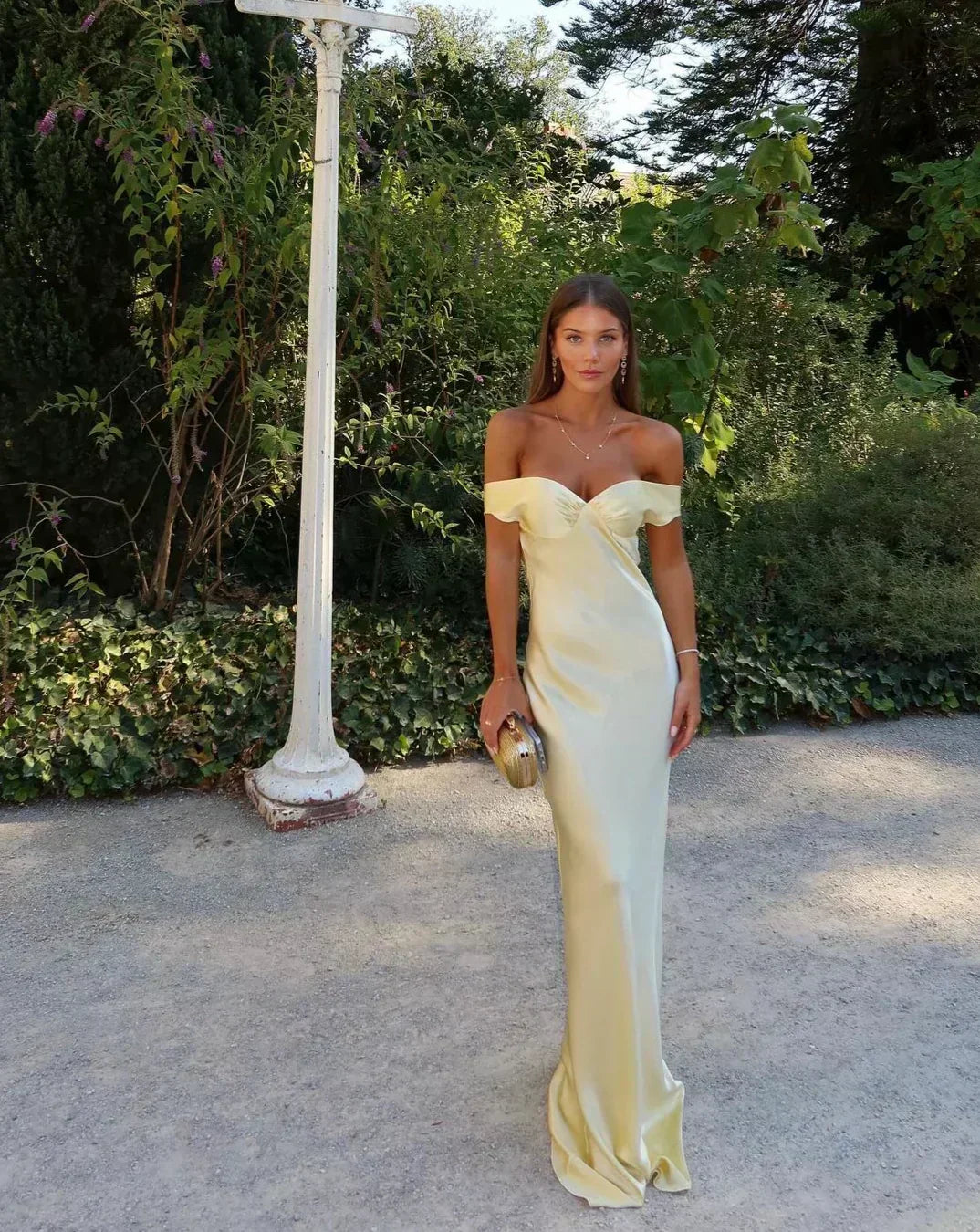 Megan - Rochie maxi din satin — imagine 3