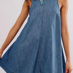 Melissa - rochie mini din denim fără mâneci, fără spate — imagine 3