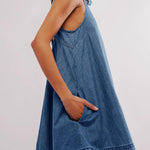 Melissa - rochie mini din denim fără mâneci, fără spate — imagine 5
