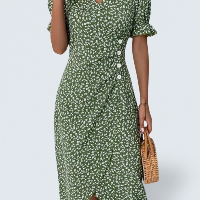 Meredith - Rochie cu imprimeu floral și decolteu în V — imagine 1