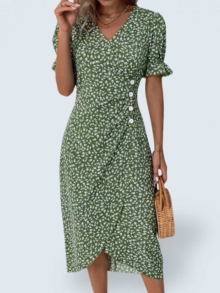 Meredith - Rochie cu imprimeu floral și decolteu în V — imagine 1