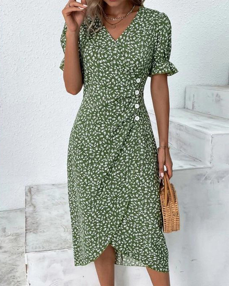 Meredith - Rochie cu imprimeu floral și decolteu în V — imagine 4