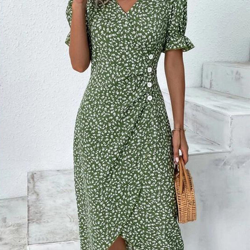 Meredith - Rochie cu imprimeu floral și decolteu în V — imagine 4