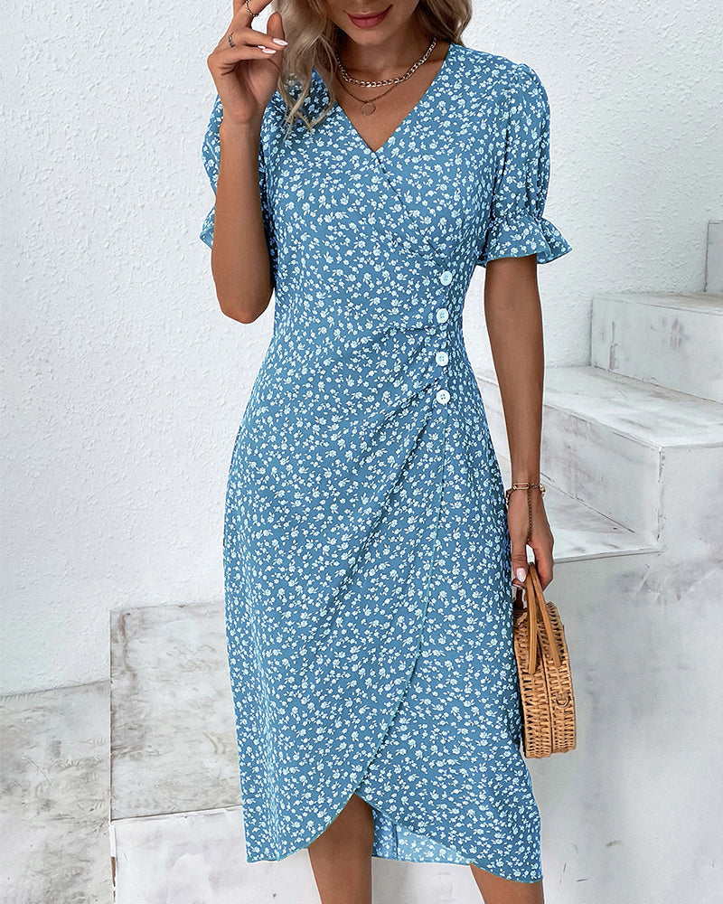Meredith - Rochie cu imprimeu floral și decolteu în V — imagine 5