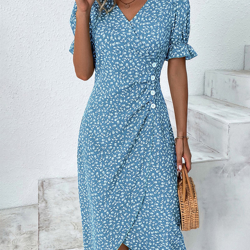 Meredith - Rochie cu imprimeu floral și decolteu în V — imagine 5