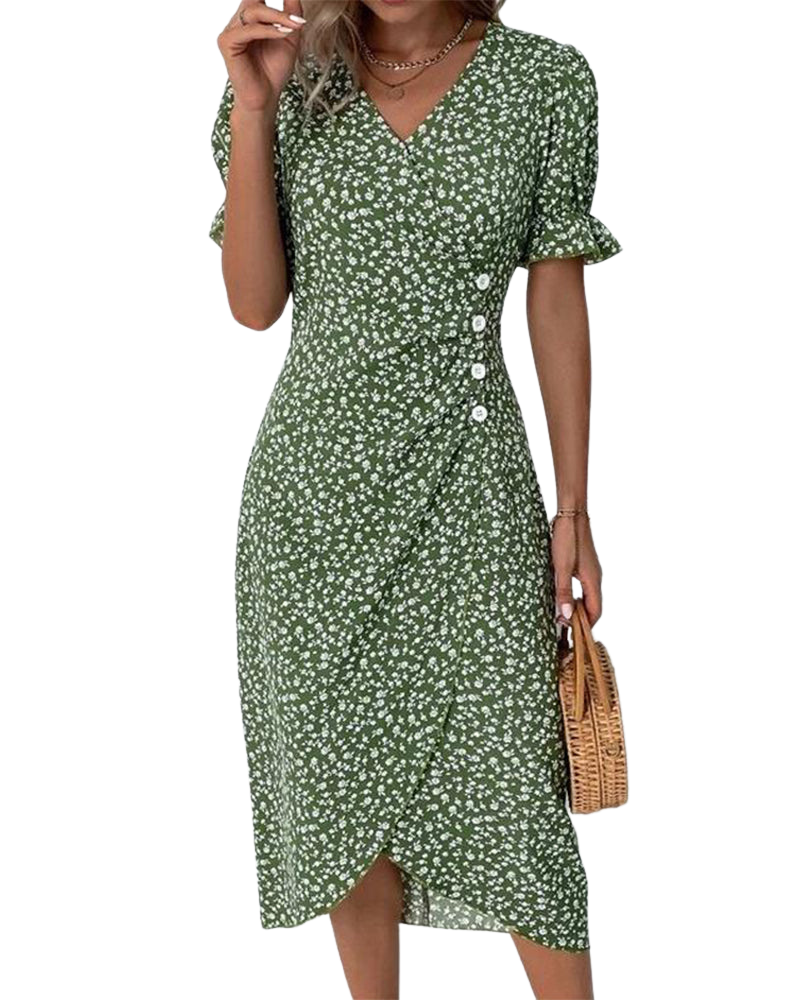 Meredith - Rochie cu imprimeu floral și decolteu în V — imagine 7