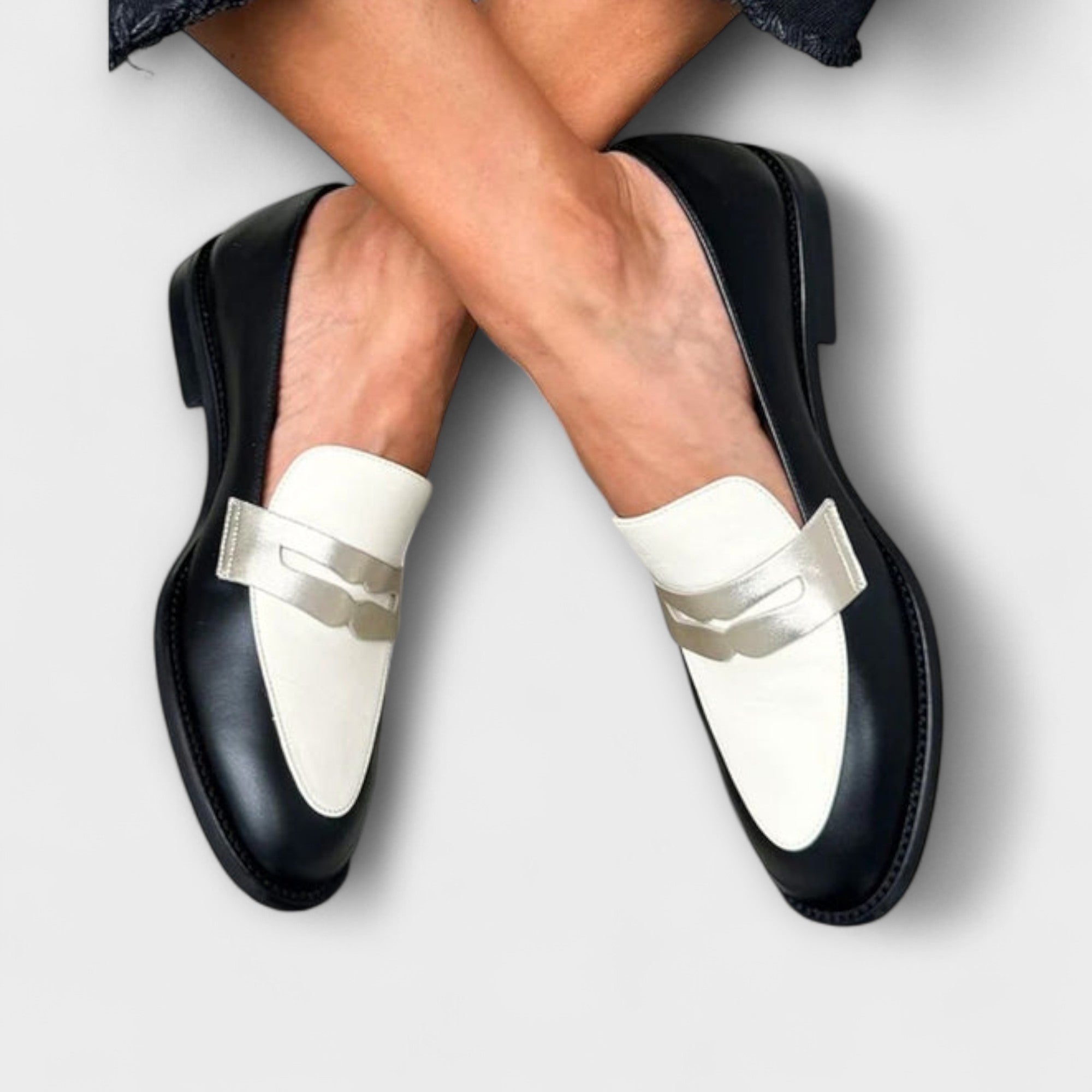 Mila - Mocasini negri metalici — imagine 1