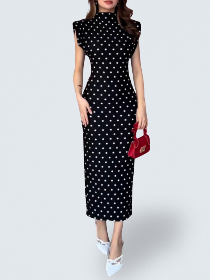 Miranda Dot - rochie elegantă cu decolteu în V și talie — imagine 1