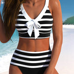Molly - Bikini cu talie înaltă și dungi — imagine 1